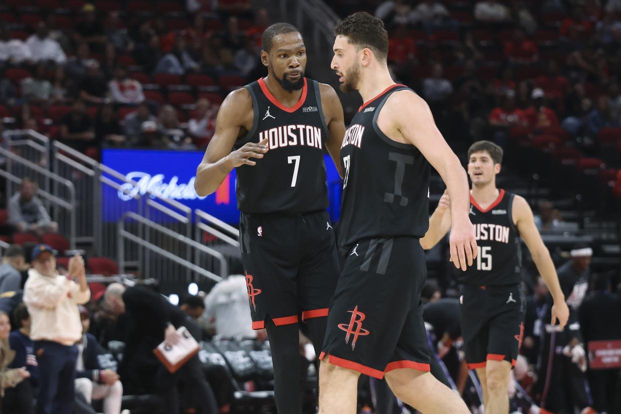 爱游戏-恭喜火箭队！月均砍43.8分，锋线双核联盟第2！15+7射手全面进化